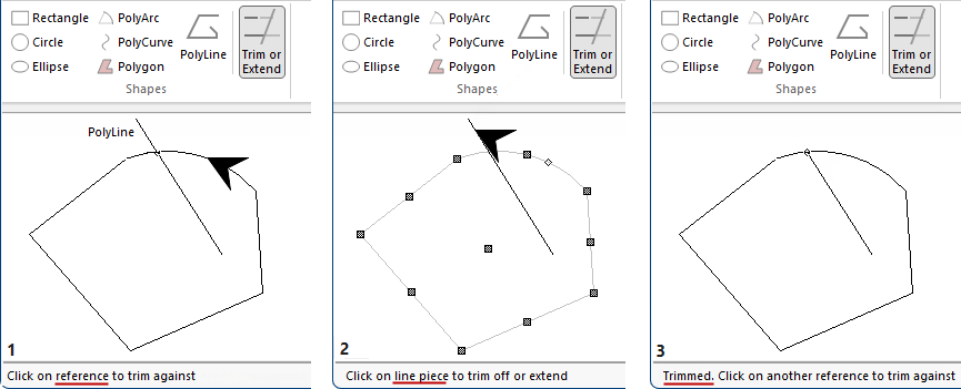 Click to view another example i.e. a triangle shape trimmed at different points 